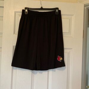Colosseum Black Athletic Shorts with Cardinal Logo